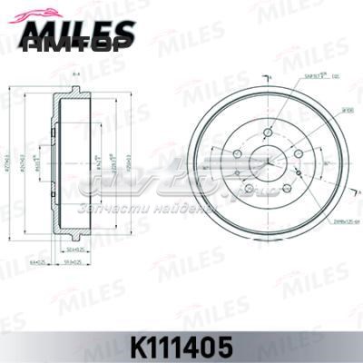 Барабан гальмівний задній K111405 Miles
