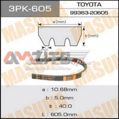 Ремінь кондиціонера Masuma 3PK605