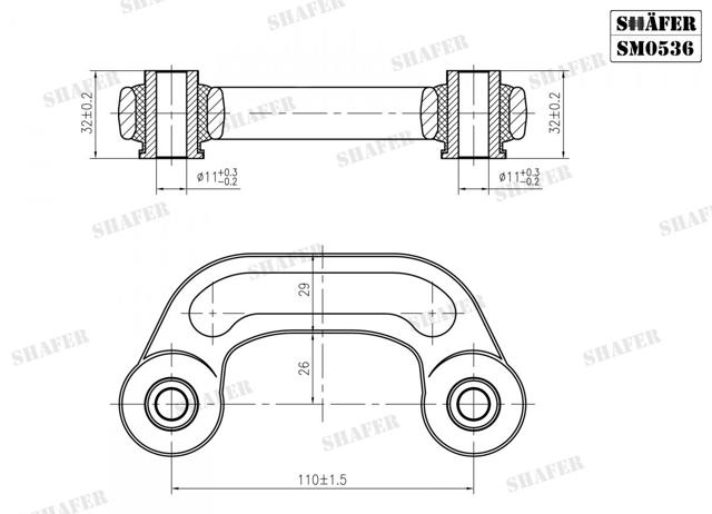 Стійка стабілізатора переднього SM0536 Shafer
