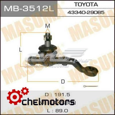 MB3512L Masuma Кульова опора, нижня, ліва