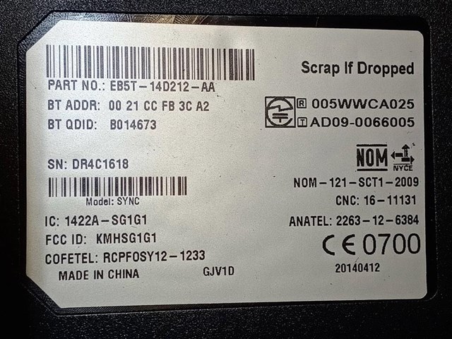 EB5T14D212AA Ford 