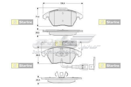 Купити SBDS833P Starline Колодки гальмівні передні, дискові