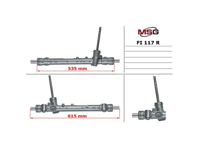 Рульова рейка FI115R MSG Rebuilding