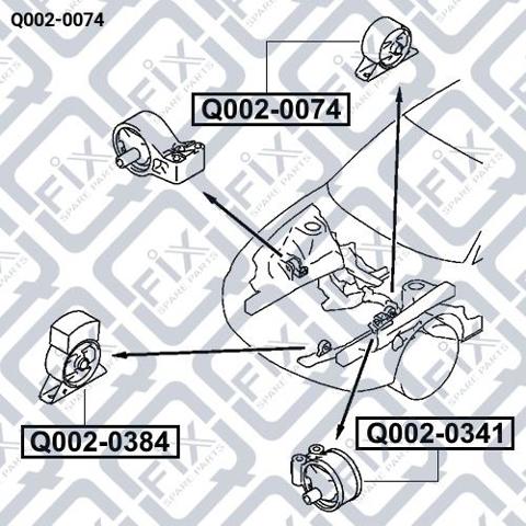 Подушка (опора) двигуна, задня Q-fix Q0020074 ціна, від 13.01 USD