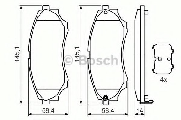 Передні тормозні колодки 986494323 Bosch
