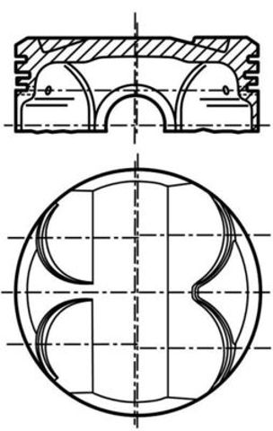 081PI00111001 Mahle Original Поршень в комплекті на 1 циліндр, 1-й ремонт (+0,25)
