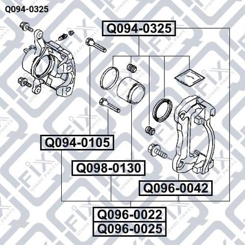 Ремкомплект супорту гальмівного переднього Q0940325 Q-fix