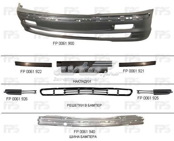 Шина бампера переднього FPS FP0061941 ціна, від 37.59 USD