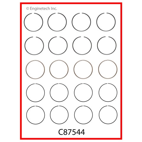 Кільця поршневі комплект на мотор, STD. C87544 Enginetech