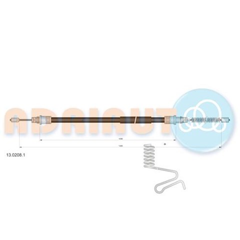 Трос ручного гальма задній, правий 1302081 Adriauto