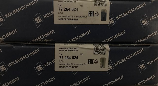 Вкладиші колінвала, корінні, комплект, 2-й ремонт (+0,50) 77264624 Kolbenschmidt