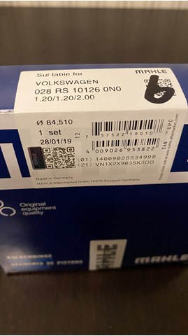 028RS101260N0 Mahle Original Кільця поршневі на 1 циліндр, STD.