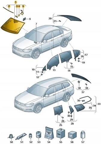 Автоскло VAG 3G0845011ADNVB ціна, від 1243.90 USD