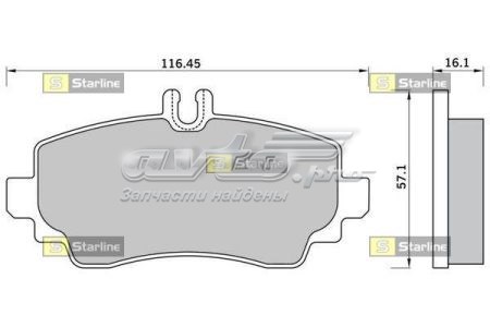 Гальмівні колодки Starline BDS369 ціна, від 16.50 USD