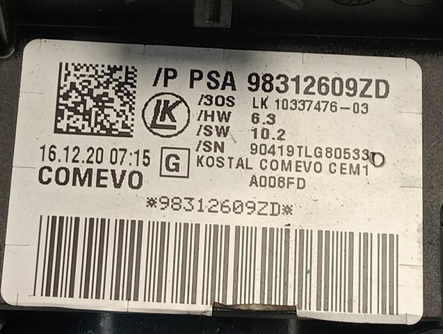 98312609ZD Peugeot/Citroen Перемикач підрульовий, правий