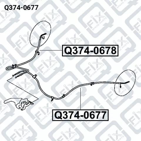 Купити Q3740677 Q-fix Трос ручного гальма задній, лівий