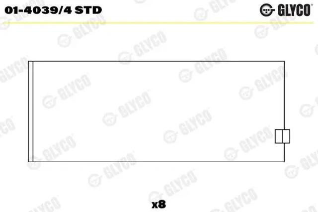Купити 0140394STD Glyco Вкладиші коленвала шатунні