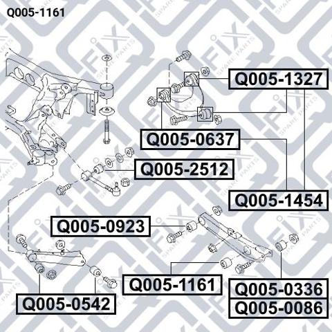 Сайлентблок заднього поперечного важеля, зовнішній Q-fix Q0051161