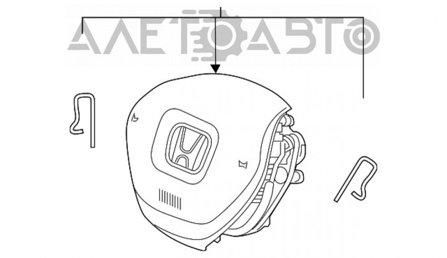 Подушка безпеки, водійська, AIRBAG 77801TVAA10ZA Honda