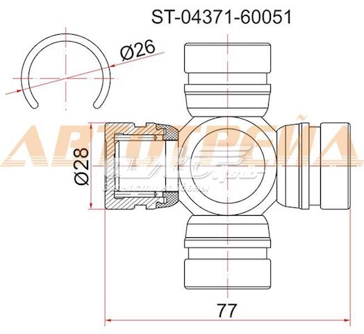 ST0437160051 SAT Хрестовина карданного валу, переднього