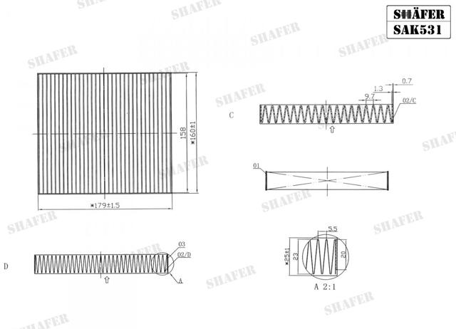 Купити SAK531 Shafer Фільтр салону вугільний