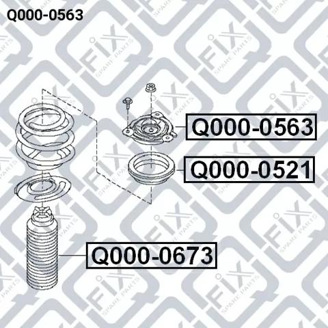 Опора амортизатора переднього Q0000563 Q-fix