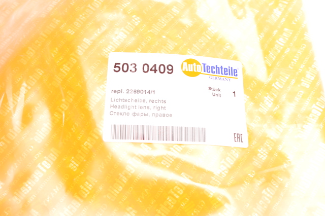 Скло фари правої Autotechteile 5030409 ціна, від 27.28 USD