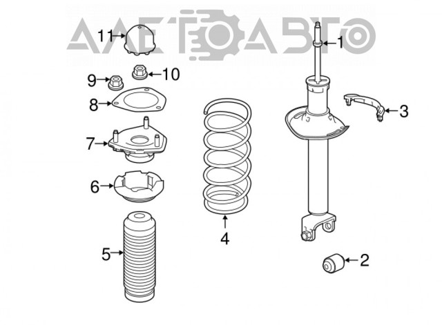 Купити E62104GE1D Nissan/Infiniti Стійка амортизатора задня