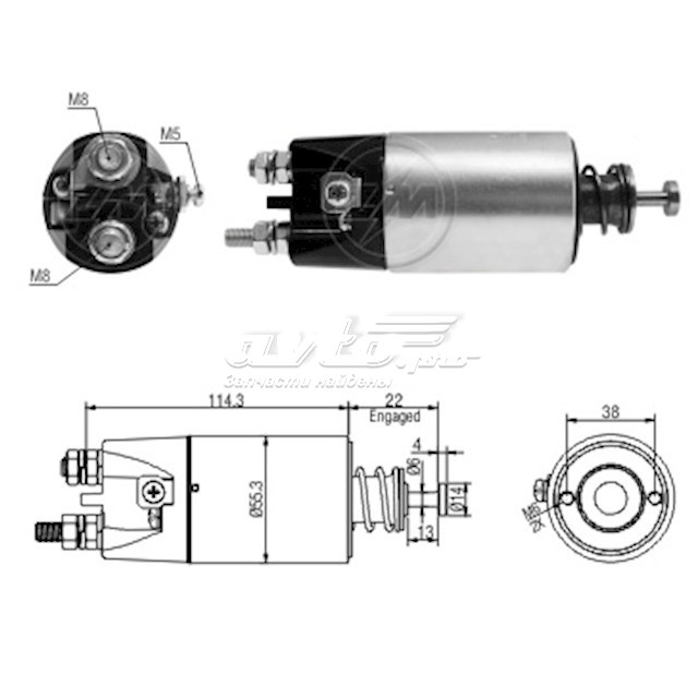 Реле втягуюче стартера MITSUBISHI ME701442