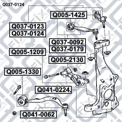Важіль передньої підвіски верхній, лівий Q-fix Q0370124
