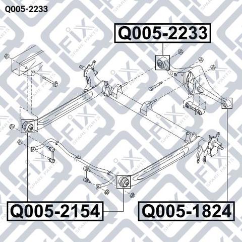 Сайлентблок заднього поперечного важеля Q-fix Q0052233 ціна, від 12.95 USD