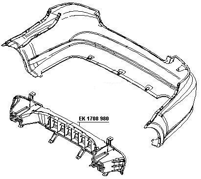 Кожух бампера заднього FPS FP1708951 ціна, від 46.36 USD