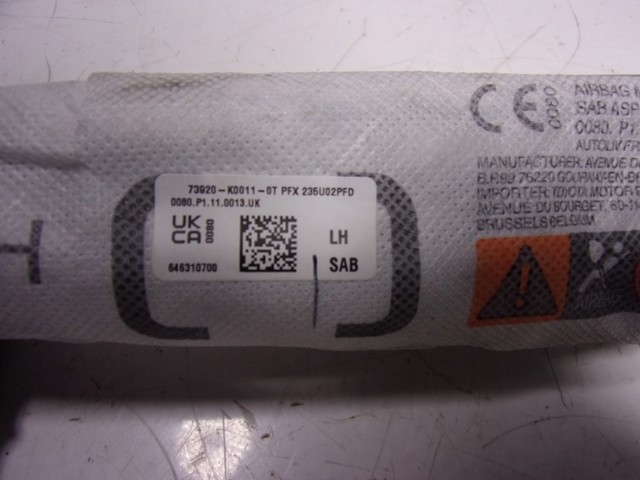 Подушка безпеки AIRBAG спинки сидіння, лівого 73920K0011 Toyota