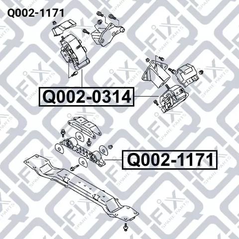 Купити Q0021171 Q-fix Подушка (опора) двигуна, права