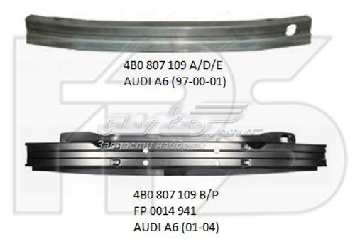 Шина бампера переднього FPS FP0014941 ціна, від 50.68 USD