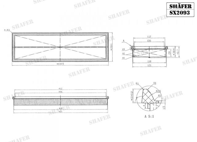 Купити SX2093 Shafer Автомобільний фільтр повітря