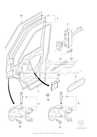 Двері передні, праві 4684006 Ford