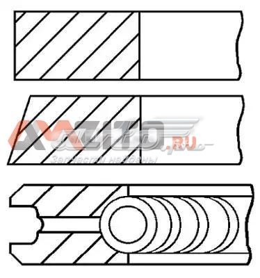 Кільця поршневі на 1 циліндр, 2-й ремонт (+0,50) GOETZE 0810280700