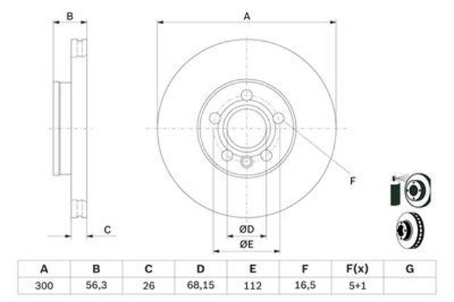 986479037 Bosch Гальмо дискове переднє