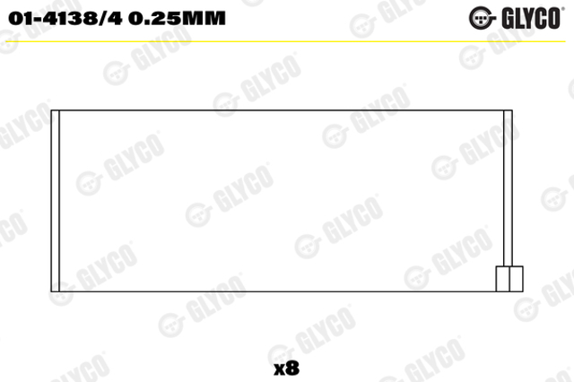 Вкладиші колінвала, шатунні, комплект, 1-й ремонт (+0,25) Glyco 0141384025MM ціна, від 13.32 USD