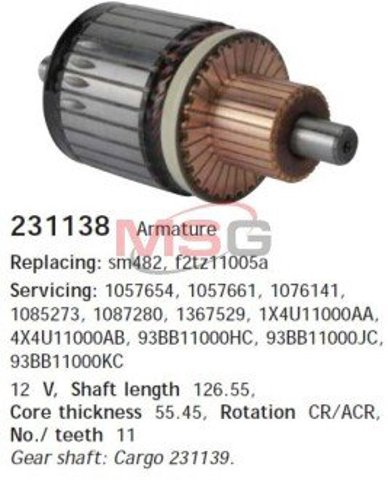 Якір (ротор) стартера CARGO 231138