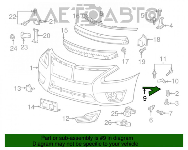 Праве кріплення переднього бампера FPS FP5048932 ціна, від 6.37 USD
