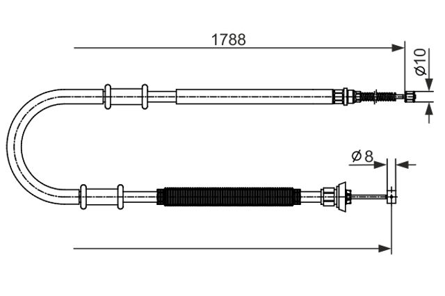 1987482590 Bosch Трос ручника задній лівий