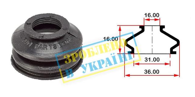 Пильник опори кульової верхньої Belgum BG0145 ціна, від 0.72 USD