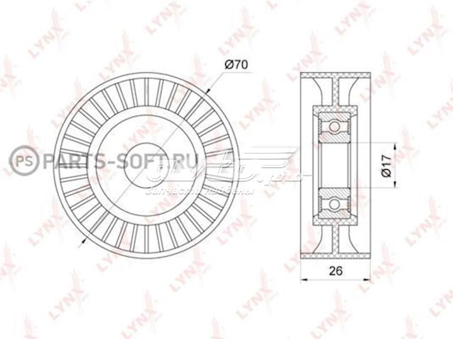 Ролик натягувача приводного ременя PB5201 Lynxauto