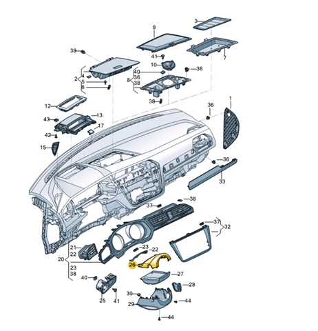 Купити 5NN85856082V VAG Накладка рульової колонки
