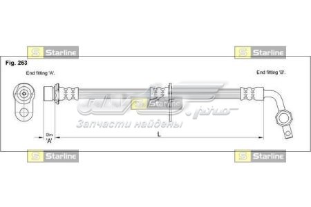 Шланг гальмівний передній, правий Starline HAEB12001 ціна, від 14.46 USD
