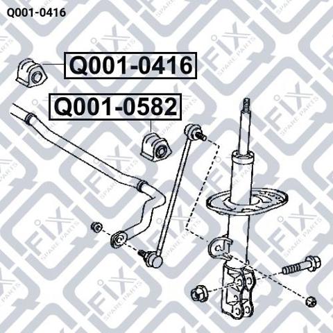Втулка стабілізатора переднього, права Q-fix Q0010416 ціна, від 3.38 USD