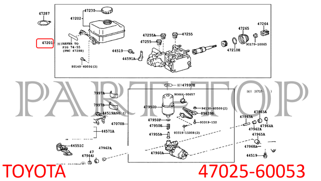 4702560053 Toyota Циліндр гальмівний, головний