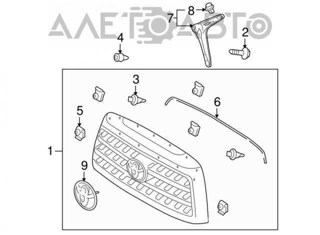 Кронштейн решітки радіатора 531170C030 Toyota